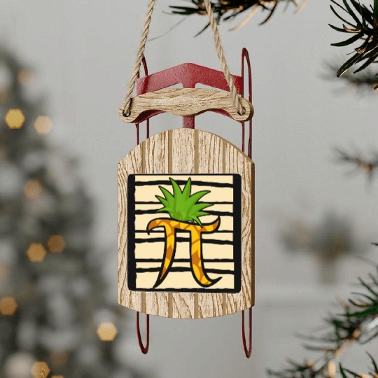 Pineapple Pi Math Teacher Mathematician Pi Day Sled Ornaments