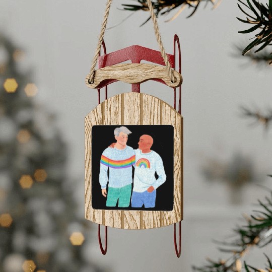 lesbian lgbtq pride valentine day 2022 valentines Sled Ornaments