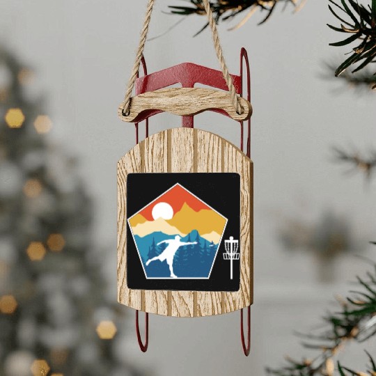 Disc Golf Disc Golfing Ultimate Frisbee Natur Sled Ornaments