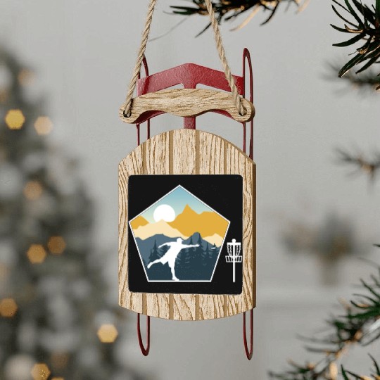Disc Golf Disc Golfing Ultimate Frisbee Natur Sled Ornaments