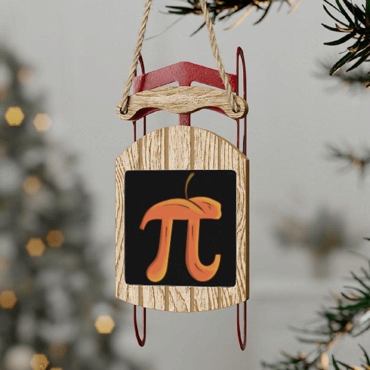 Peach Pi - Funny Pi Day Math Teacher Sled Ornaments