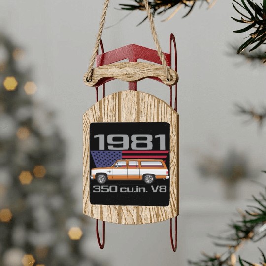 1981 Burnt Orange Sled Ornaments