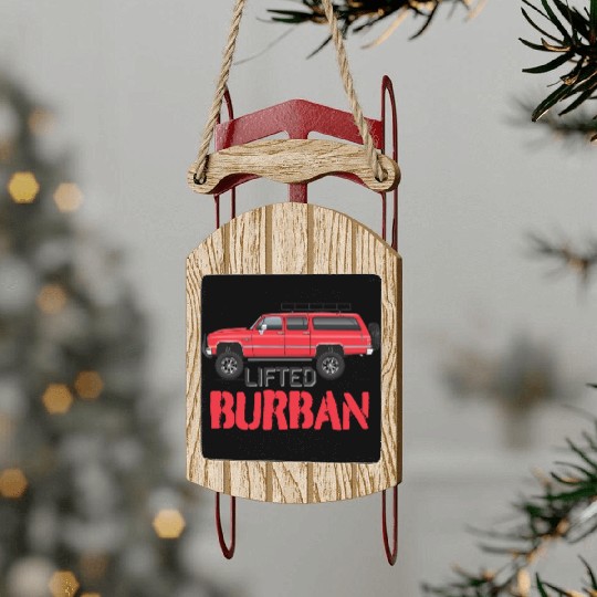 burban Cardinal Red Sled Ornaments