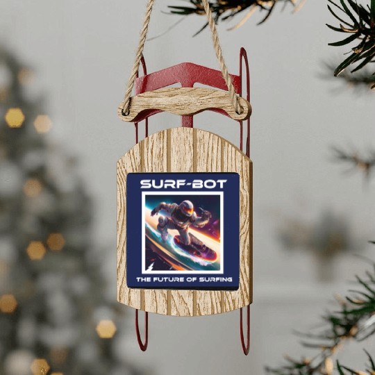 Robot Silver Surfer Sled Ornaments