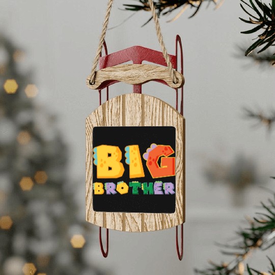 Big Brother Boys Dino Lover Sled Ornaments