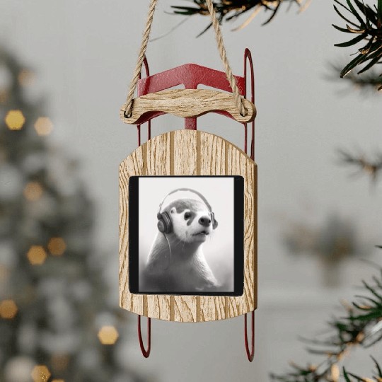 Musician Animal Pet Owners Otter Music Lover Sled Ornaments