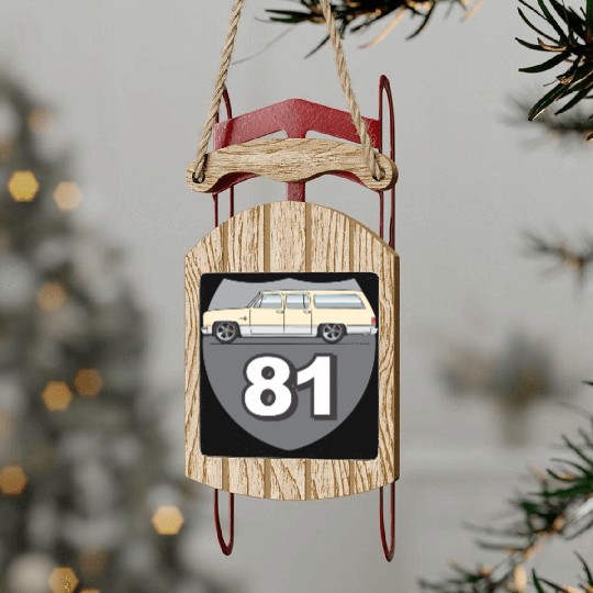 81 Santa Fe Tan Sled Ornaments