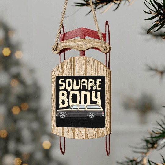 square body Santa Fe Tan Sled Ornaments