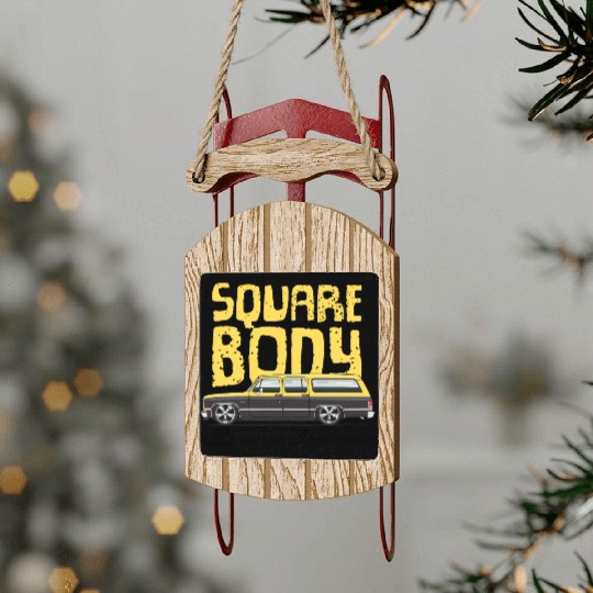 square body Colonial yellow Sled Ornaments