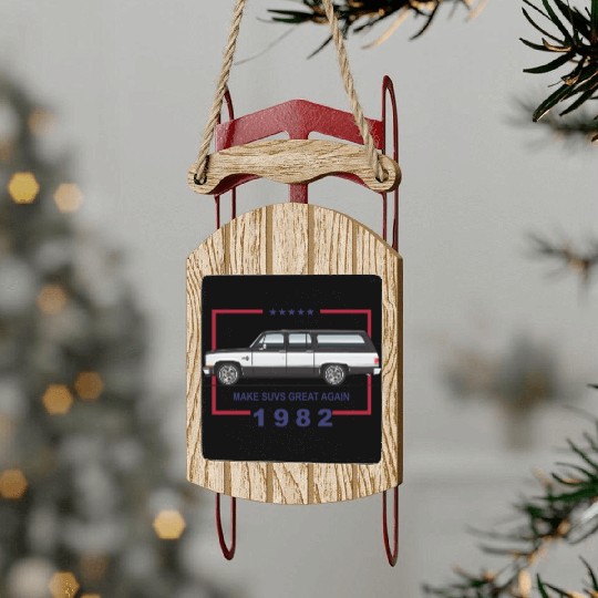 1982 Midnight Black Sled Ornaments