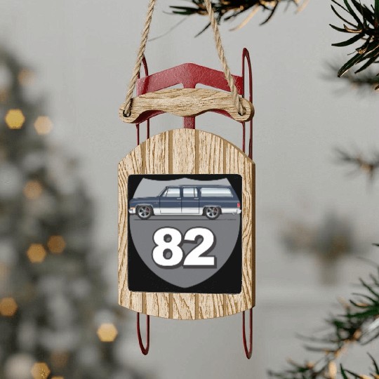 82 Midnight Blue Sled Ornaments