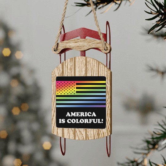 America Is Colorful! (Stars And Stripes) Sled Ornaments