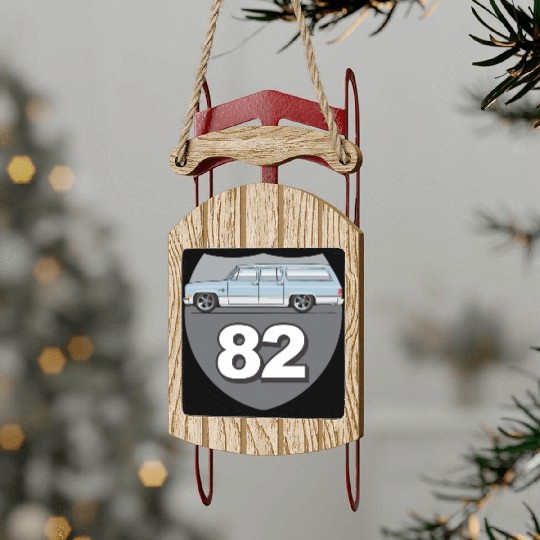 82 Light Blue Sled Ornaments