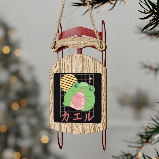 Strawberry Milk Frog Japanese Sled Ornaments