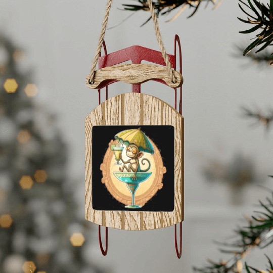 Spider Monkey Animal Lovers Spider Monkey Sled Ornaments