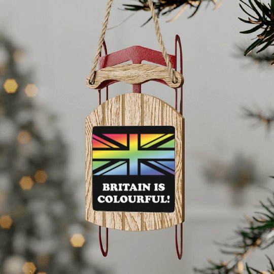 Britain Is Colourful! (Union Jack, United Kingdom) Sled Ornaments