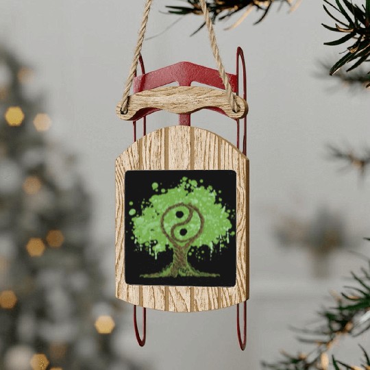 Ying Yang Tree of Life Sled Ornaments