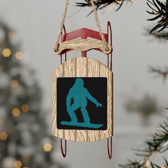 snowboarding Sled Ornaments