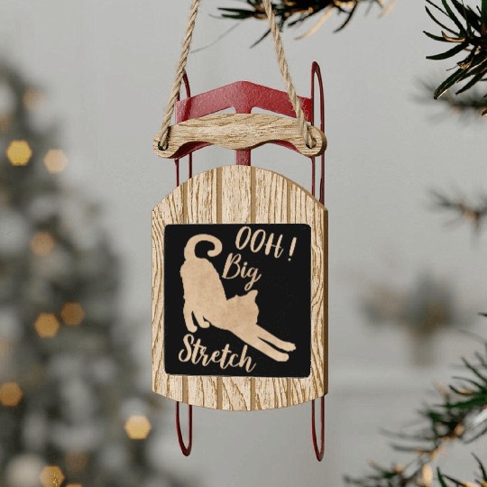 Big Stretch, Cat Lover Sled Ornaments