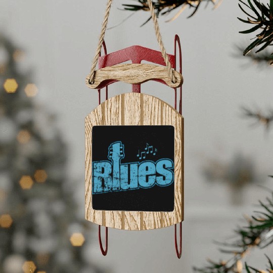 Blues Music Chicago Trumpet Sled Ornaments