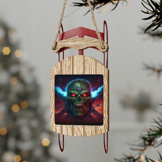 ZOMBIE IRON MAIDEN (version 14) Sled Ornaments