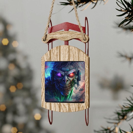 ZOMBIE IRON MAIDEN (version 12) Sled Ornaments