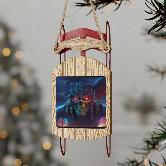 ZOMBIE IRON MAIDEN (version 11) Sled Ornaments