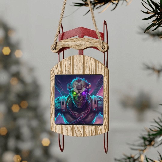 ZOMBIE IRON MAIDEN (Version 10) Sled Ornaments