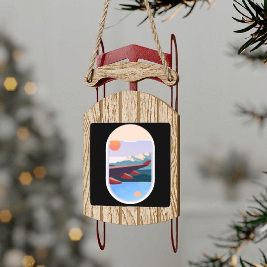 Wanderlust Plane Window Travel Landscape Nature Sled Ornaments