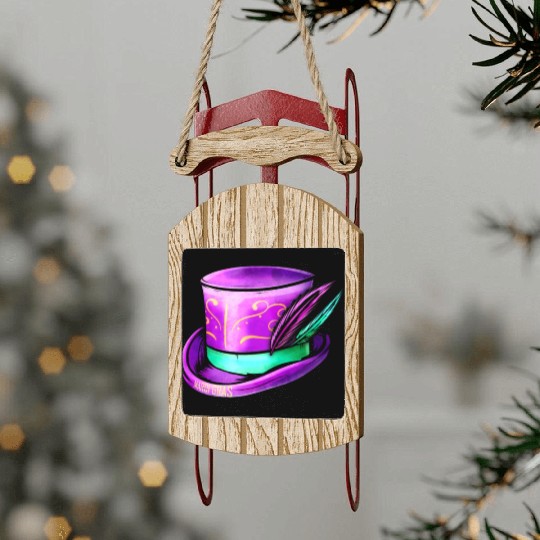 Purple Hat Cylinder For Mardi Gras Sled Ornaments