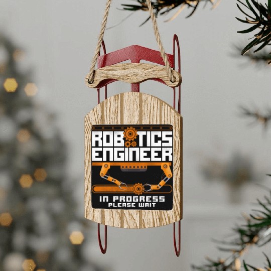 Robot Robotics Engineer Vintage Sled Ornaments