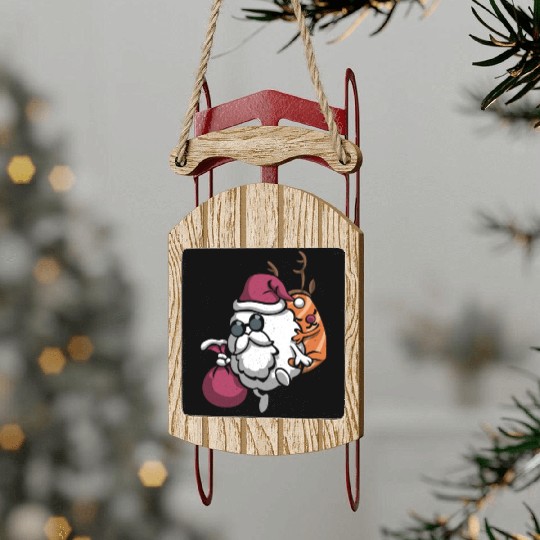 Sushi Santa - Christmas Santa Claus Sled Ornaments