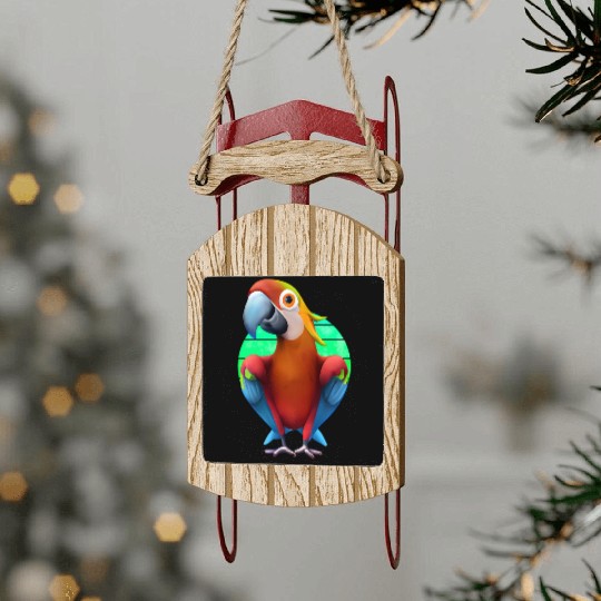 Macaw Sled Ornaments