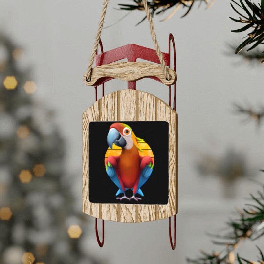 Macaw Sled Ornaments