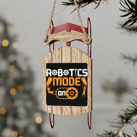 Robot Robotics Engineer Vintage Sled Ornaments