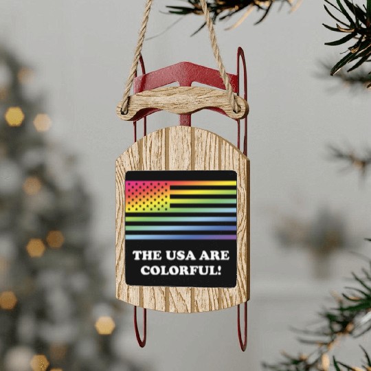 The USA Are Colorful! (Stars And Stripes) Sled Ornaments