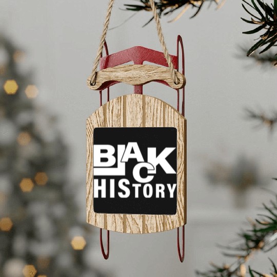 BLACK HISTORY MONTH DESIGN. Sled Ornaments