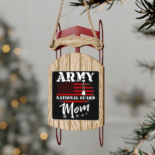 Proud Army National Guard Mom US Flag Tees US Mili Sled Ornaments