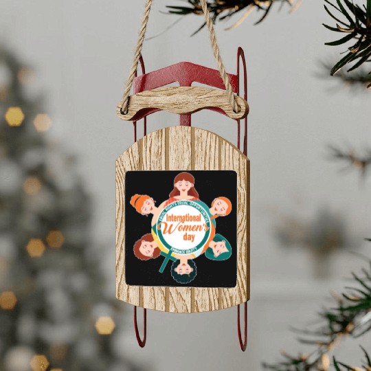International Women's Day: Embrace Equity Sled Ornaments