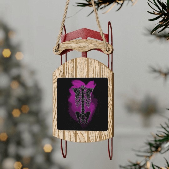 Neon Skeleton Rib Cage Sled Ornaments