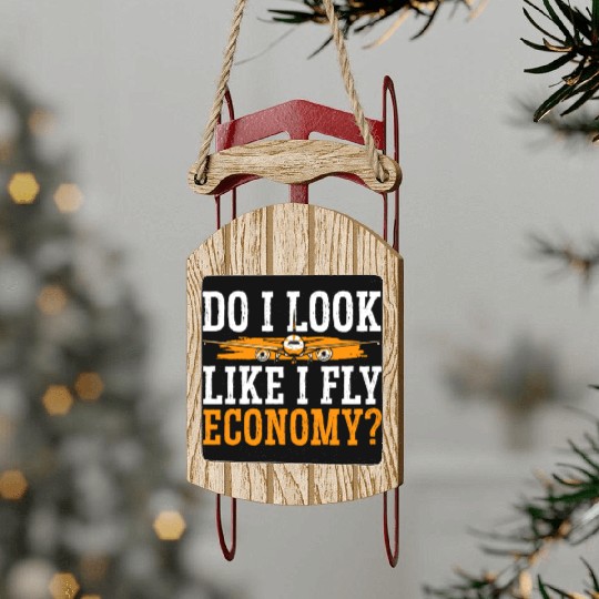 Do I Look Like I Fly Economy First Class Frequent Sled Ornaments