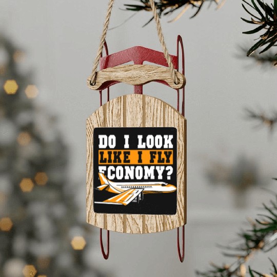 Do I Look Like I Fly Economy First Class Frequent Sled Ornaments