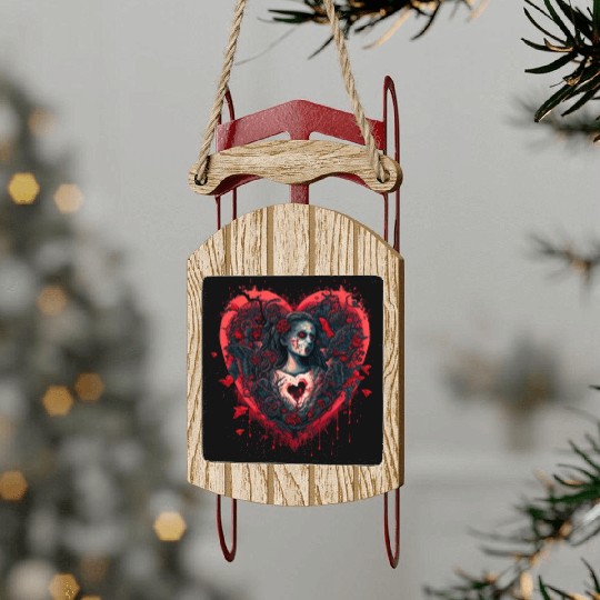 Bloody Valentine Sled Ornaments