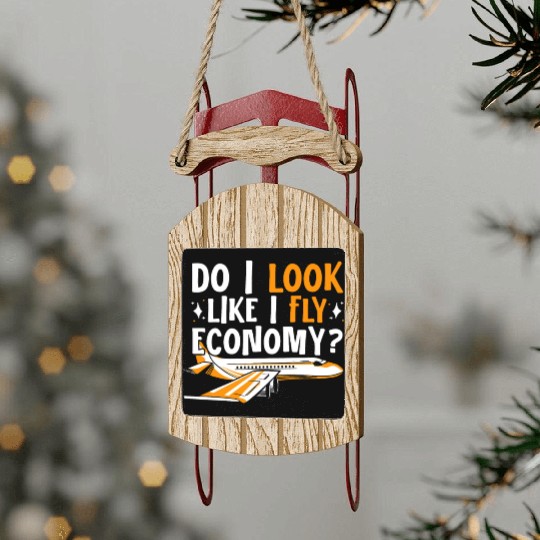 Do I Look Like I Fly Economy First Class Frequent Sled Ornaments
