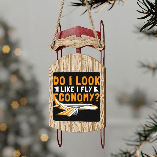 Do I Look Like I Fly Economy First Class Frequent Sled Ornaments