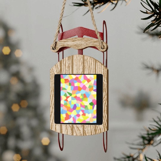 Bright Colored Crystals. Crystal Pattern Sled Ornaments