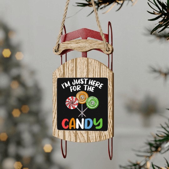 I'm Just Here For The Candy Lollipop Halloween Cos Sled Ornaments