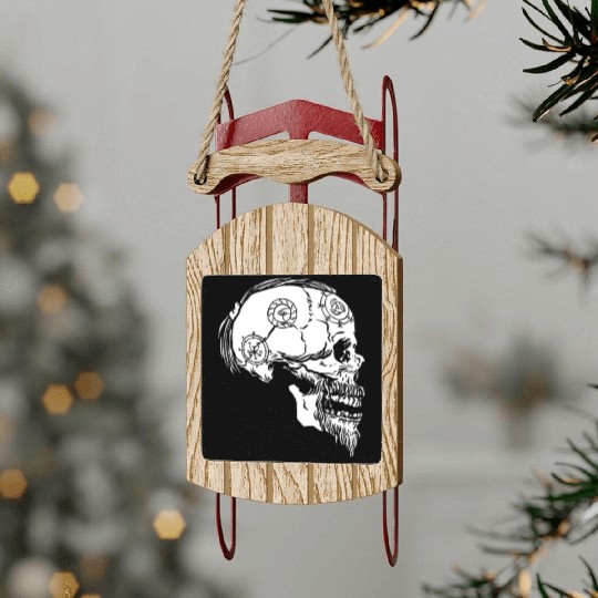 Viking Skull Tattoo Runes Halloween Cool Sled Ornaments