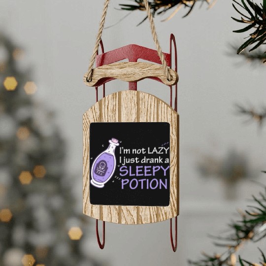 Funny Witch Procrastinating Sleep Potion Pagan Wit Sled Ornaments