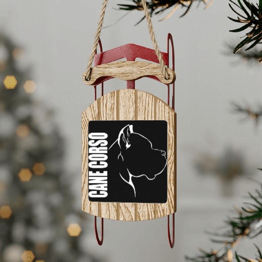 Proud Cane Corso Profile dog mom Sled Ornaments